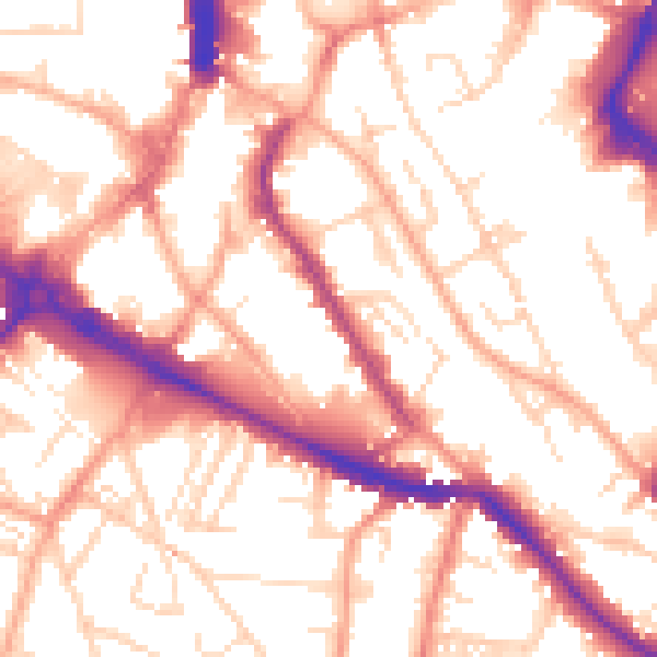 Daytime road noise heatmap for NR1 3ET