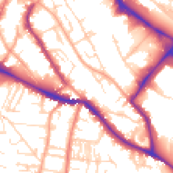Daytime road noise heatmap for NR1 3GE