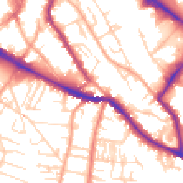 Daytime road noise heatmap for NR1 3HD