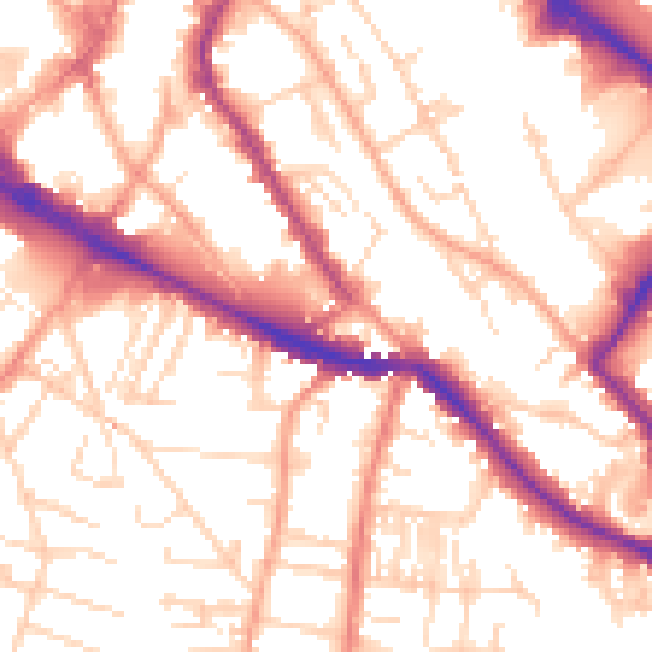 Daytime road noise heatmap for NR1 3HF