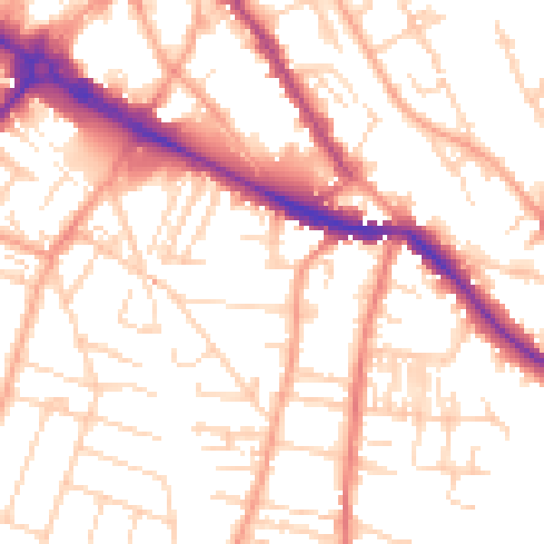 Daytime road noise heatmap for NR1 3HJ