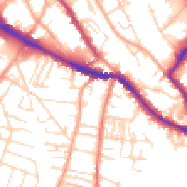 Daytime road noise heatmap for NR1 3JB