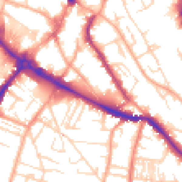 Daytime road noise heatmap for NR1 3LF