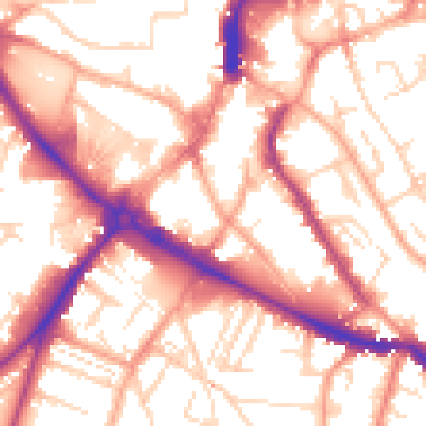 Daytime road noise heatmap for NR1 3NX