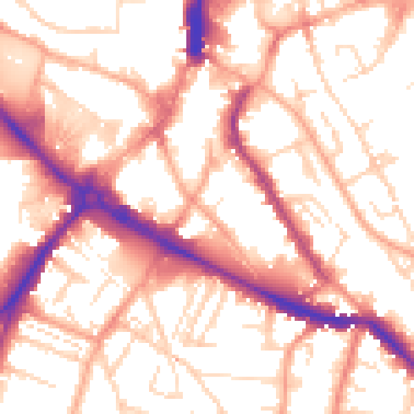 Daytime road noise heatmap for NR1 3NY