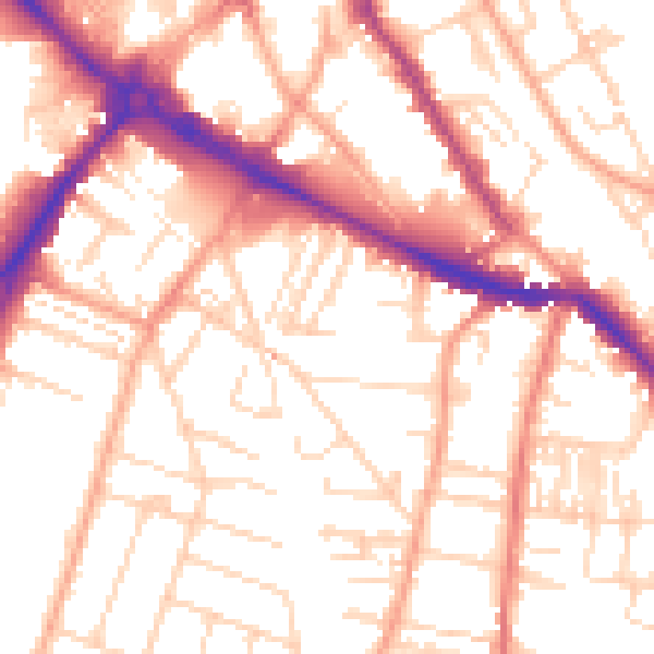 Daytime road noise heatmap for NR1 3PJ