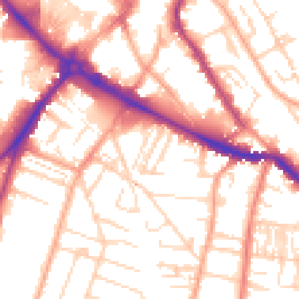 Daytime road noise heatmap for NR1 3PT