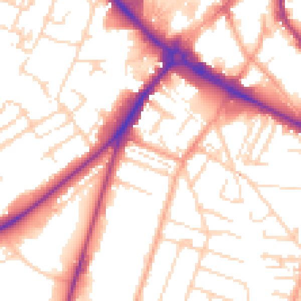 Daytime road noise heatmap for NR1 3RQ