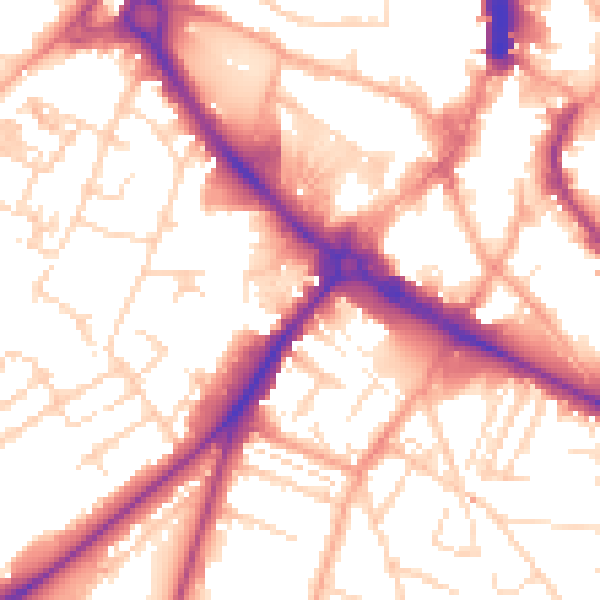Daytime road noise heatmap for NR1 3SP