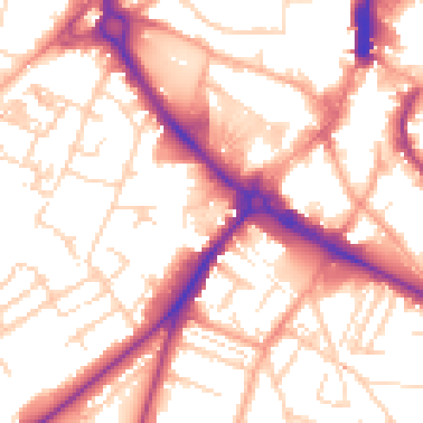 Daytime road noise heatmap for NR1 3UF