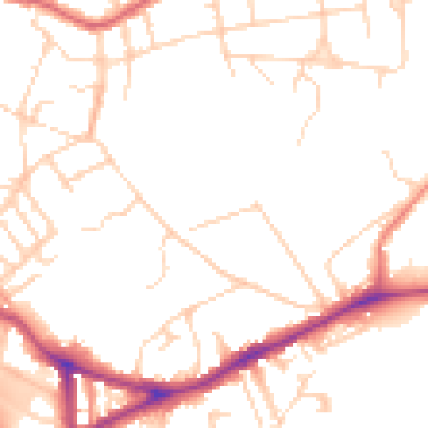 Daytime road noise heatmap for NR1 4AE