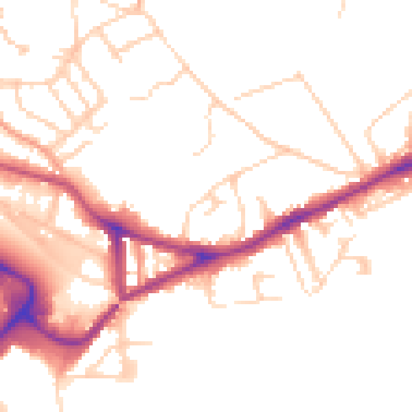 Daytime road noise heatmap for NR1 4AQ