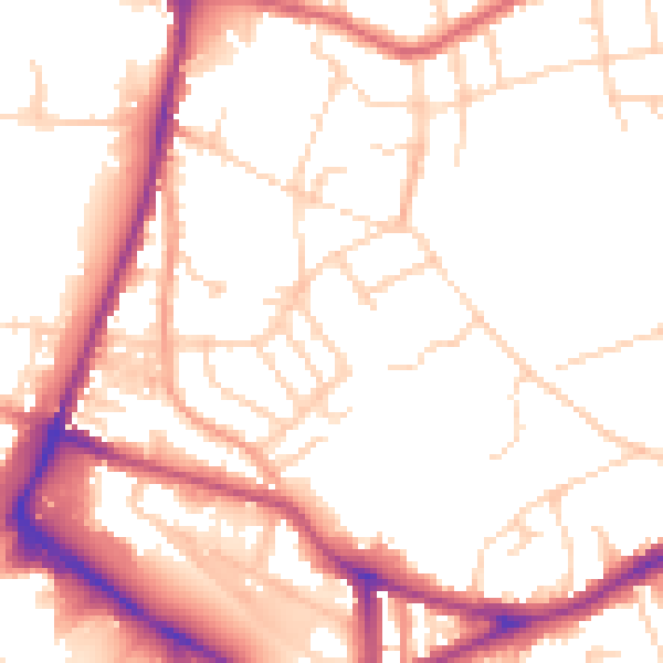 Daytime road noise heatmap for NR1 4BB