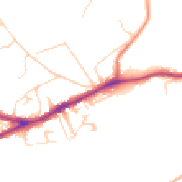 Daytime road noise heatmap for NR1 4BD