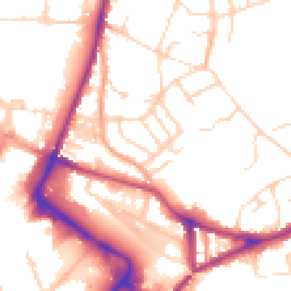 Daytime road noise heatmap for NR1 4BP