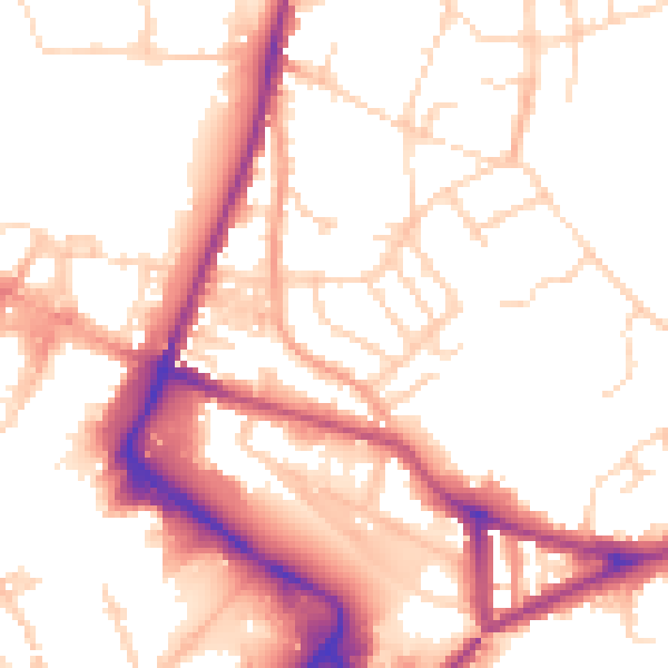 Daytime road noise heatmap for NR1 4BS