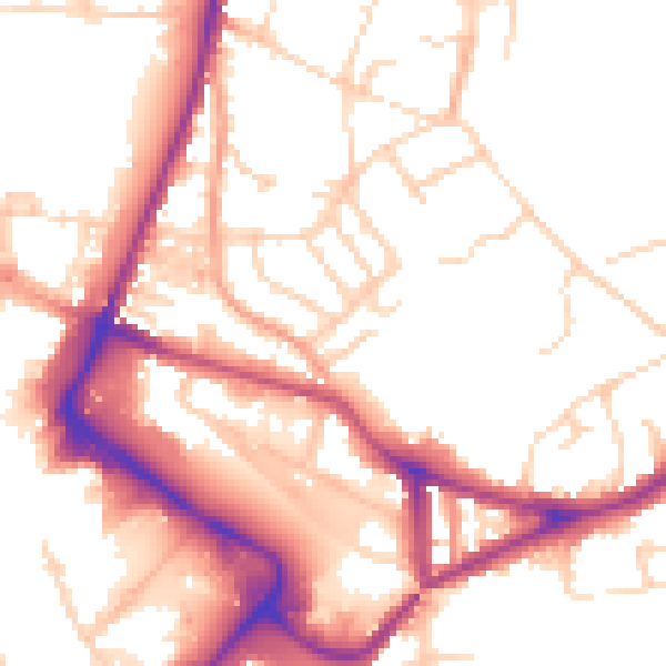 Daytime road noise heatmap for NR1 4BW