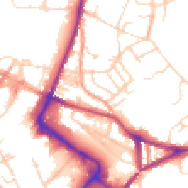 Daytime road noise heatmap for NR1 4BX