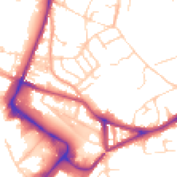 Daytime road noise heatmap for NR1 4DB