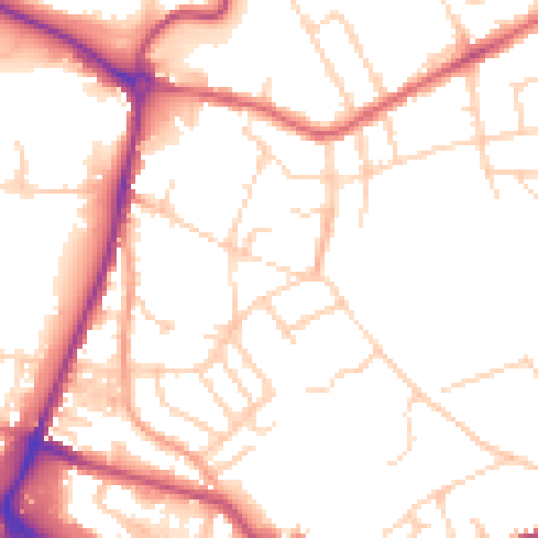 Daytime road noise heatmap for NR1 4JA