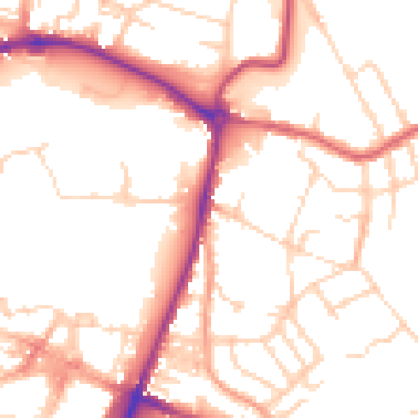 Daytime road noise heatmap for NR1 4JB