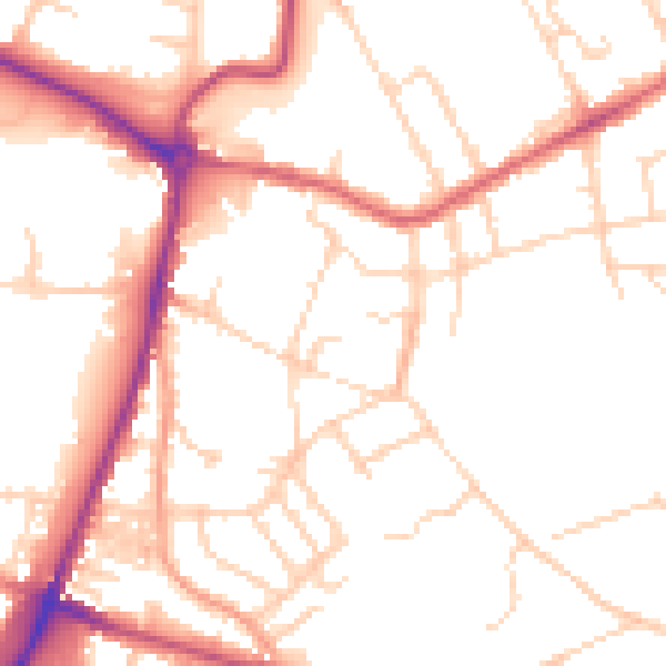 Daytime road noise heatmap for NR1 4JL
