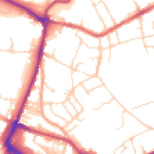 Daytime road noise heatmap for NR1 4JP
