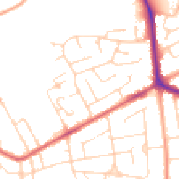 Daytime road noise heatmap for NR1 4LE