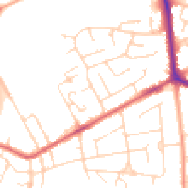 Daytime road noise heatmap for NR1 4LF