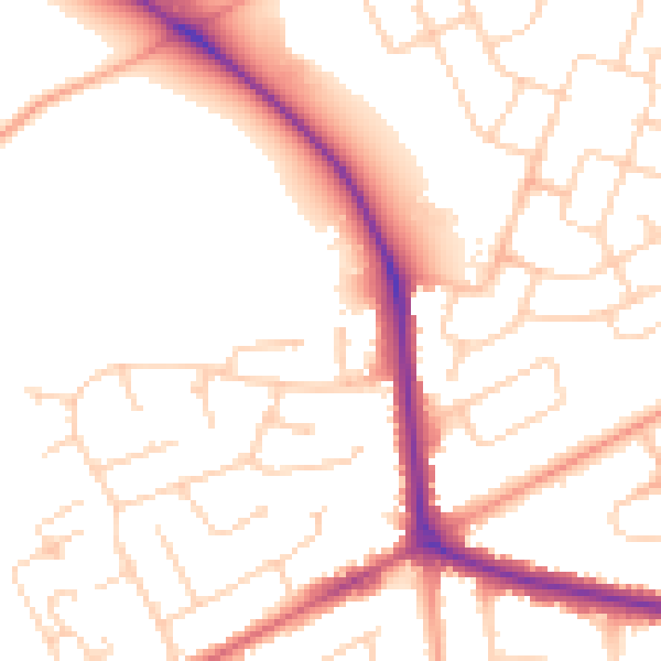 Daytime road noise heatmap for NR1 4NP