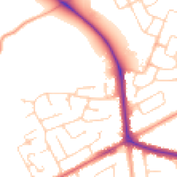 Daytime road noise heatmap for NR1 4NW