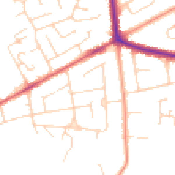 Daytime road noise heatmap for NR1 4PZ