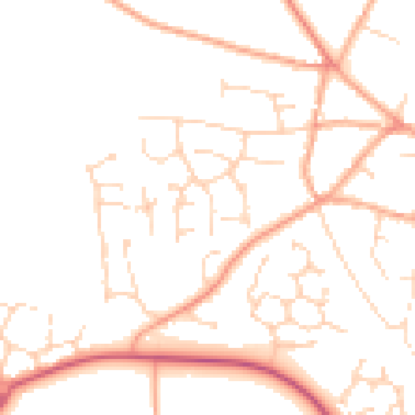 Daytime road noise heatmap for NR11 6DQ