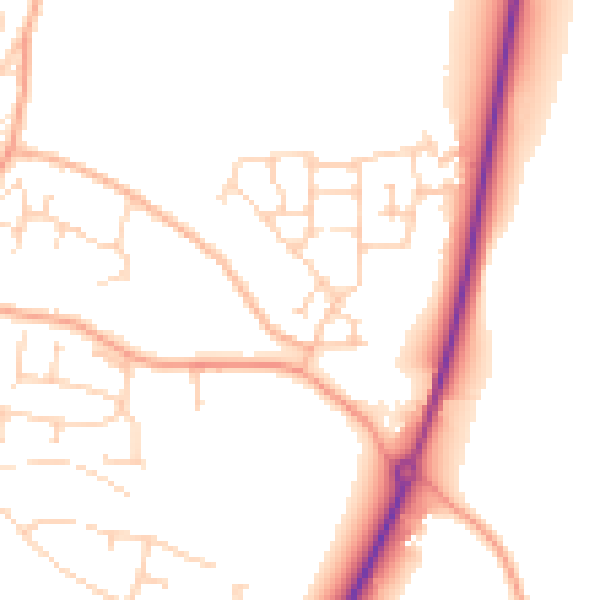 Daytime road noise heatmap for NR11 6FP
