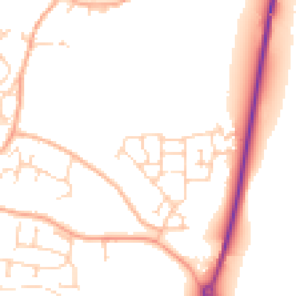 Daytime road noise heatmap for NR11 6FR