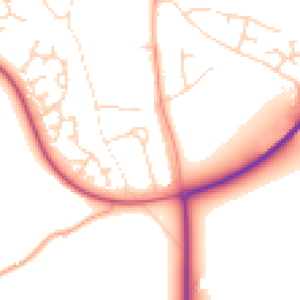 Daytime road noise heatmap for NR11 6JU
