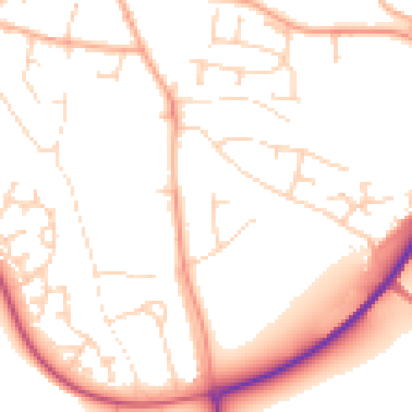 Daytime road noise heatmap for NR11 6JW