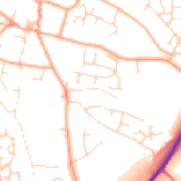 Daytime road noise heatmap for NR11 6LG