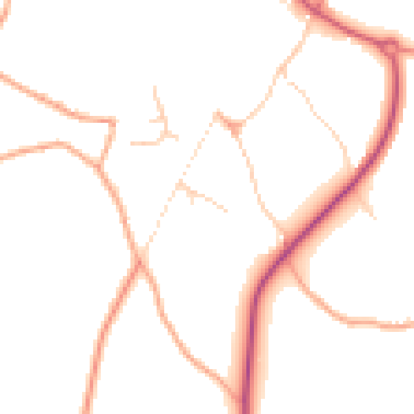 Daytime road noise heatmap for NR11 6QJ
