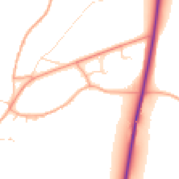 Daytime road noise heatmap for NR11 6XQ