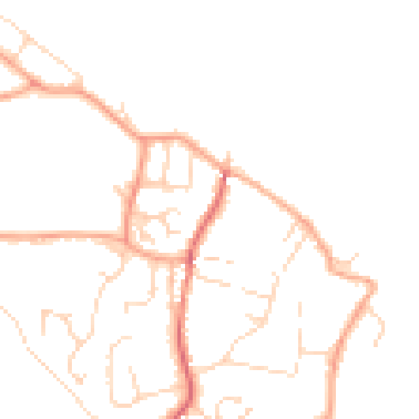 Daytime road noise heatmap for NR11 8AE