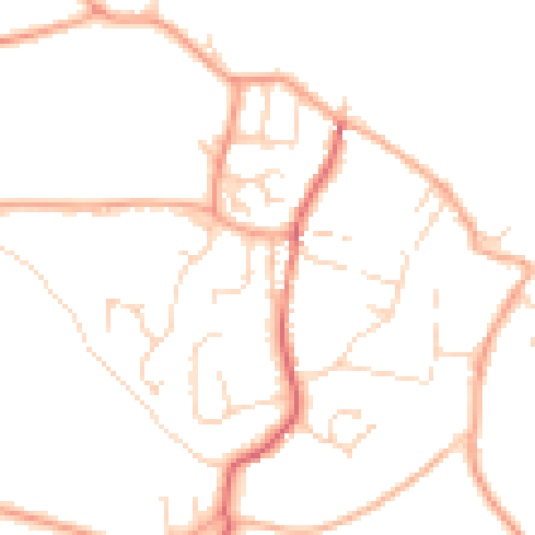 Daytime road noise heatmap for NR11 8JJ