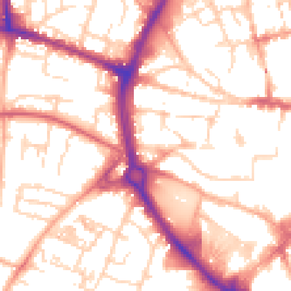 Daytime road noise heatmap for NR2 1AB