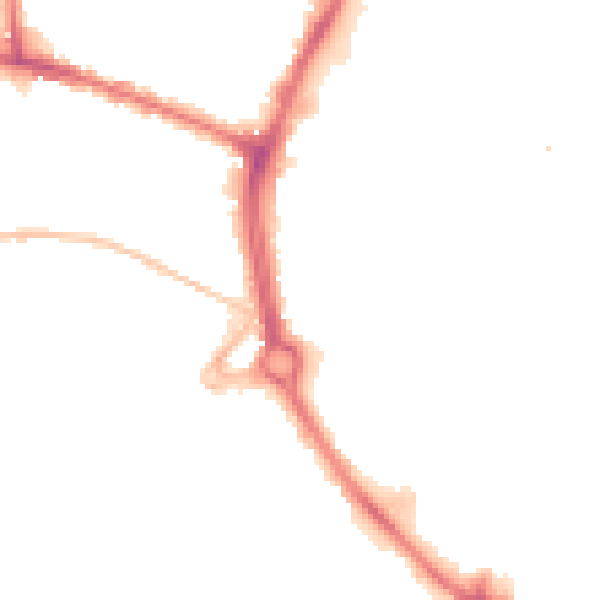 Night-time road noise heatmap for NR2 1AB