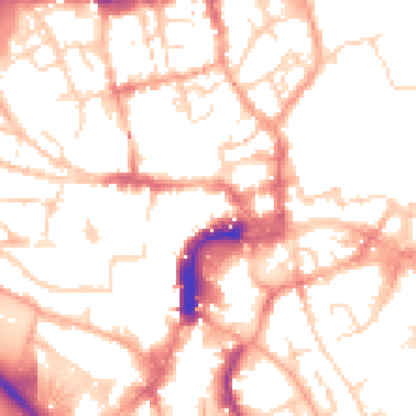 Daytime road noise heatmap for NR2 1AD