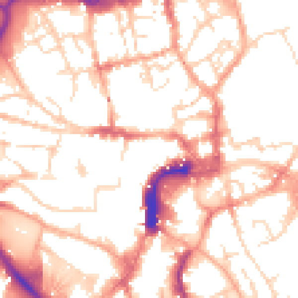 Daytime road noise heatmap for NR2 1AQ