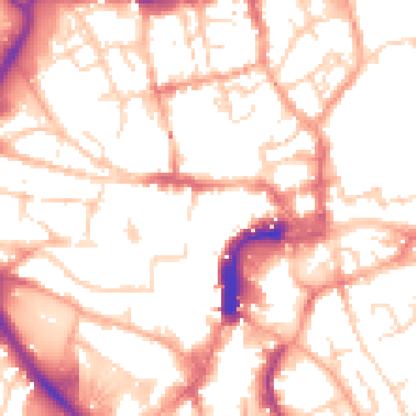Daytime road noise heatmap for NR2 1AS