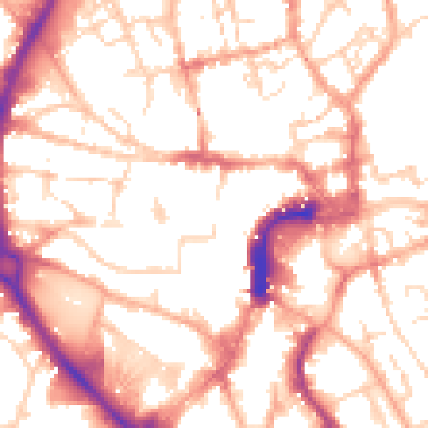 Daytime road noise heatmap for NR2 1AT