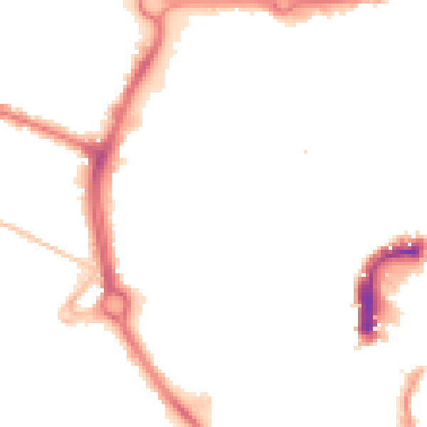 Night-time road noise heatmap for NR2 1BE