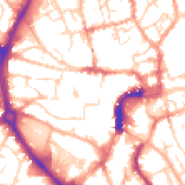 Daytime road noise heatmap for NR2 1DE